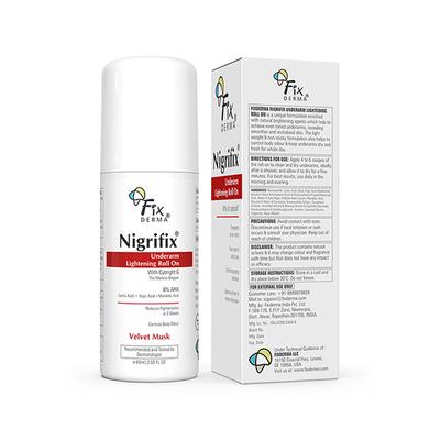 Fixderma Nigrifix Underarm Velvet Musk Roll on Brightens Skin & Exfoliates Underarm 60 ml - Deodorants/Roll-Ons