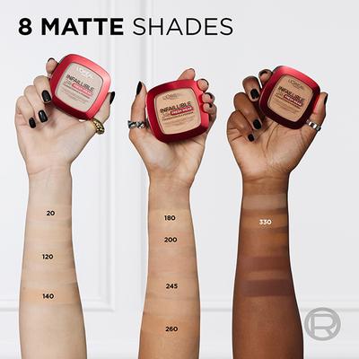 L'Oreal Paris Infallible 24H Fresh Wear Foundation in a Powder, Transferproof, Hazelnut 330 9 gm - Foundation