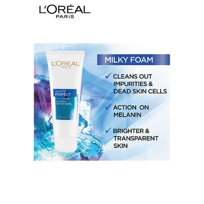 L'Oreal Paris White Perfect Milky Foam Facewash 100 ml - Face Wash & Cleansers