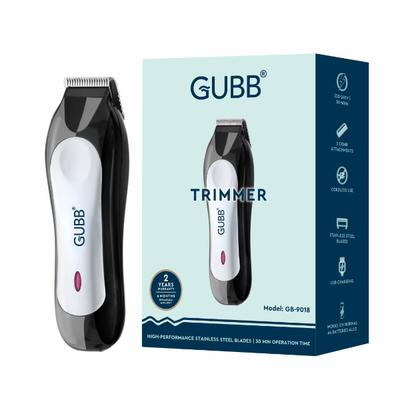GUBB Cordless Beard Trimmer with 5 Level Settings, High Performance Stainless Steel Blades - (GB-9018) Black-Silver 1's - Trimmers