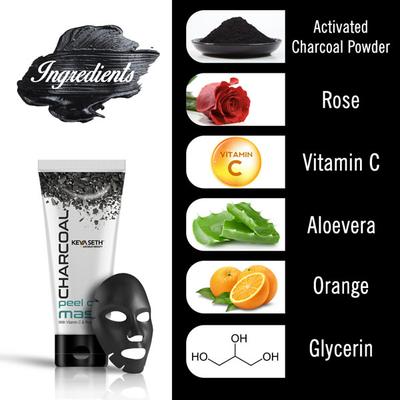 Keya Seth Aromatherapy Charcoal Peel Off Mask Vitamin C & Rose Extract 50ml - Face Packs