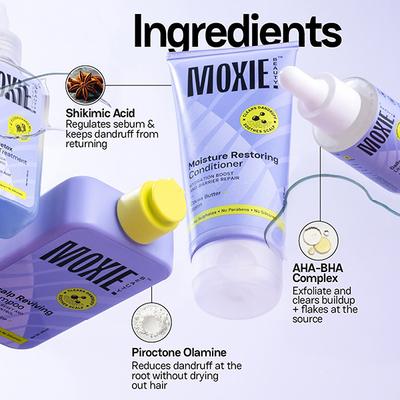 Moxie Beauty Advanced Anti-Dandruff Routine - Skincare Inspired AHA-BHA Routine 505 ml - Hair Sets & Kits