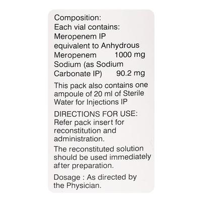 Merobax 1gm Injection 1's - Bacterial Infections-OBL