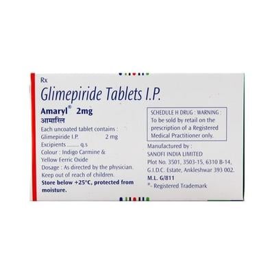 Amaryl 2mg Tablet 30'S - Diabetes-Ant