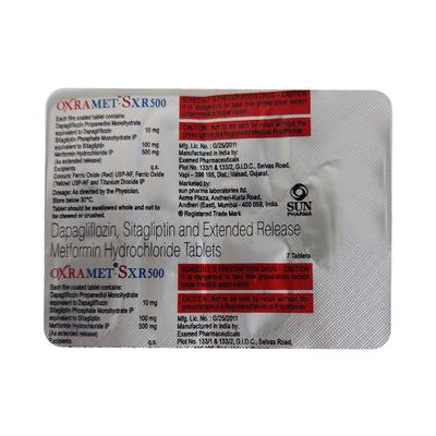 OXRAMET S XR 500 Tablet 7's - Diabetes-Ant