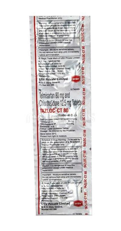 Tazloc CT 80mg Tablet 10'S - Hypertension-Ang