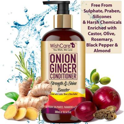 WishCare Onion Ginger Conditioner-Strenght & Shine Booster- 300 ml - Conditioners