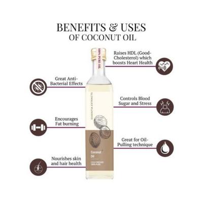 Essentia Extracts Combo of Cold-Pressed Coconut Oil & Sesame Oil, 1000ml (500ml +500ml) 2's - Massage Oils