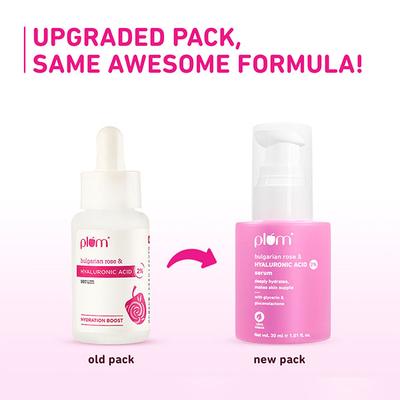 Plum 2% Hyaluronic Acid Serum with Bulgarian Rose Hydration Boost Fragrance free 30ml - Face Serum