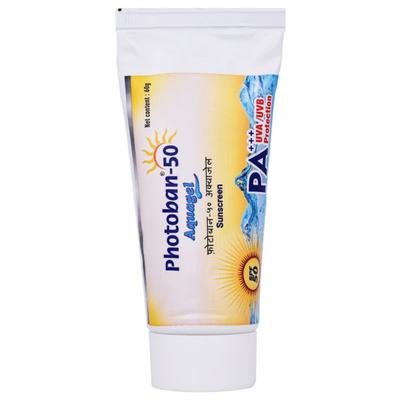 Photoban 50 Aquagel SPF 50 PA+++ UVA/UVB Sunscreen 60gm - Sunscreen Preparations-Emo