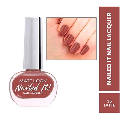 Matt Look Nailed It Nail Polish, Chip Free, Quick Dry, Longer Stay, Highly Pigmented Lacquer, Natural Finish , Toasted 34 10 ml - Nail Polish