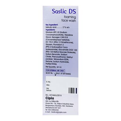Saslic DS Face Wash Foam 60ml - Acne-Acn