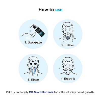 Men Deserve Sport Refresh Beard & Face Wash Infusion with Peppermint Oil Avocade Oil, Cedarwood Oil Sulphate Free, Paraben Free 100ml - Beard Wash