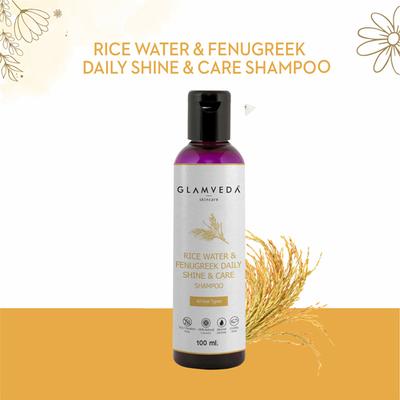 Glamveda Daily Shine Shampoo Rice Water and Fenugreek 100 ml - Shampoos