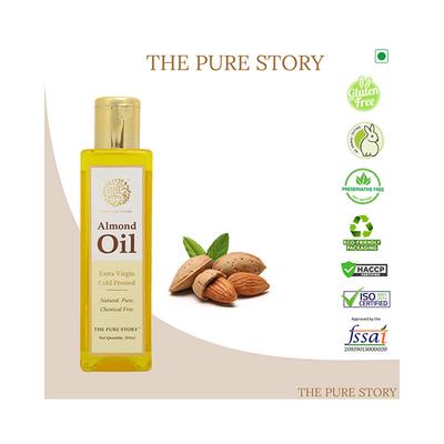 The Pure Story Sweet Almond Oil 100 Percent Pure Cold Pressed Hair Oils 200ml - Hair Oils