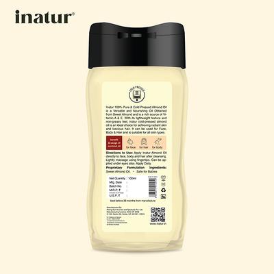 Inatur Pure & Cold Pressed Oil - Almond 100 ml - Massage Oils