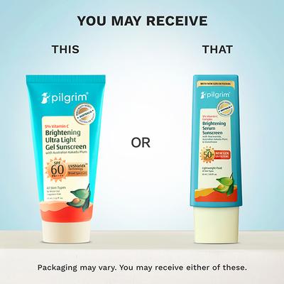 Pilgrim 5% Vitamin C Brightening Ultra Light Gel Sunscreen SPF 60 PA+++ with Australian Kakadu Plum 45 ml - Face Sunscreen