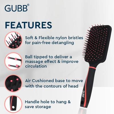 GUBB Paddle Hair Brush, Large - Vogue Range 180 gm - Hair Brushes