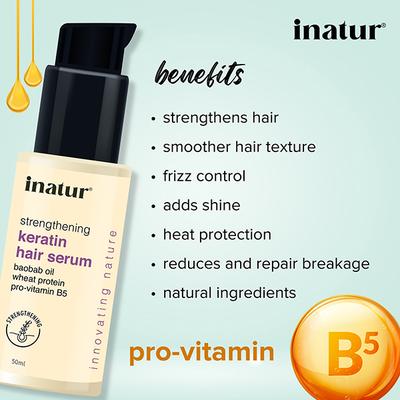 Inatur Keratin Damage Control Hair Serum 50ml - Hair Serums