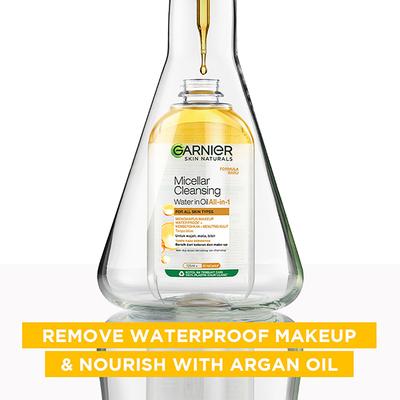 Garnier Skin Naturals, New Formula Micellar Cleansing Water In Oil All In-1 For All Skin Types 400ml - Make Up Removers