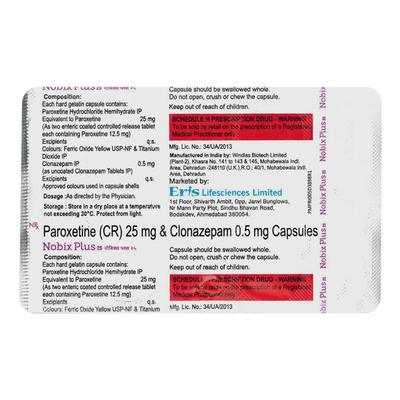 NOBIX PLUS 25 Capsule 10's - Anxiety-Anx