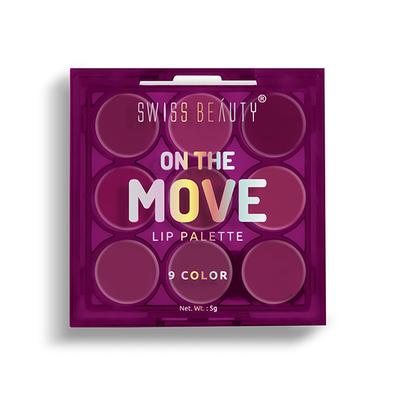 Swiss Beauty On The Move Lip Palette 9 Color - (Pink and Mauve) 5gm - Lipsticks