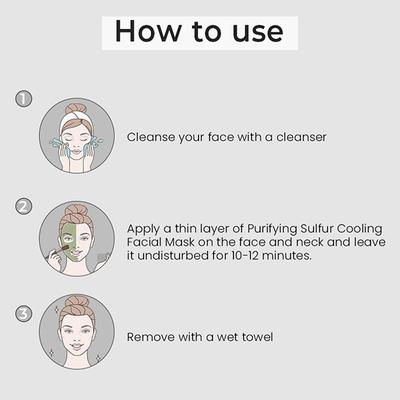 Professional O3+ Dermal Zone Purifying Sulfur Cooling Facial Mask 50 gm - Masks & Peels