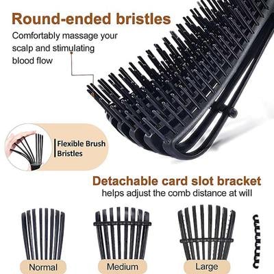 Bronson Professional Wet And Dry Hair Detangler Hair Brush With Spacing Clip - Black 12's - Hair Brushes