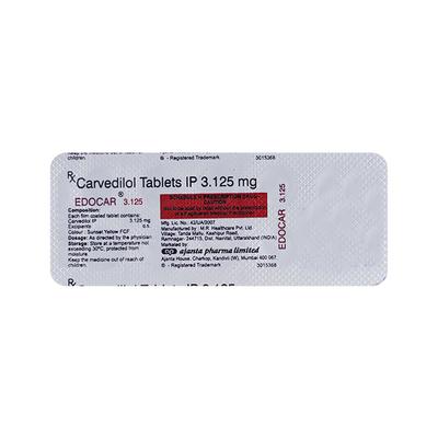 EDOCAR 3.125mg Tablet 10's - Hypertension-Bet