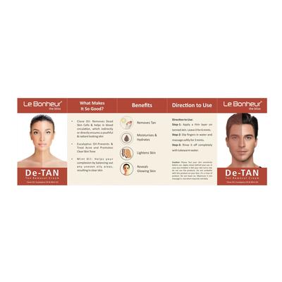 Le Bonheur Tan Removal Cream - De-Tan 50 gm - Face Creams