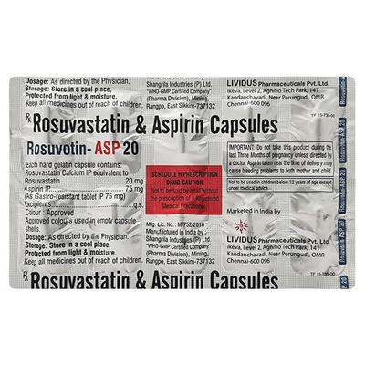 ROSUVOTIN ASP 20 Capsule 10's - High Cholesterol-Dys
