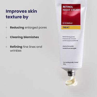 Reequil Retinol Night Cream For Wrinkles & Skin Tightening 30 gm - Face Creams