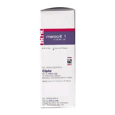 MEROCRIT 1gm Injection 1's - Bacterial Infections-Cep