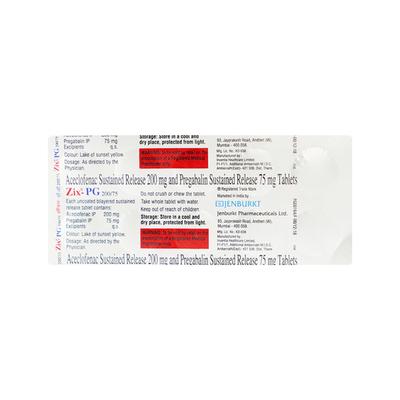 ZIX PG 200/75mg Tablet 10's - Neuropathic Pain-Dru