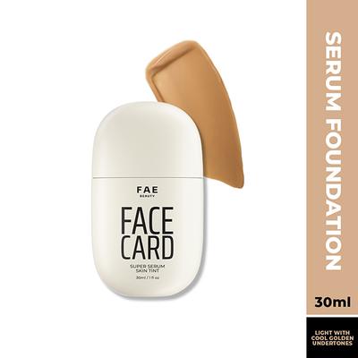 FAE Beauty Face Card Serum Skin Tint- Skin-like Foundation, Shade - 22C - Cool 30 ml - Foundation