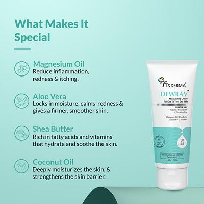 Fixderma Dewrav Moisturizing Cream for Face & Body, Deeply Hydrates, For Dry to Very Dry Skin 50 g - Face Moisturizers