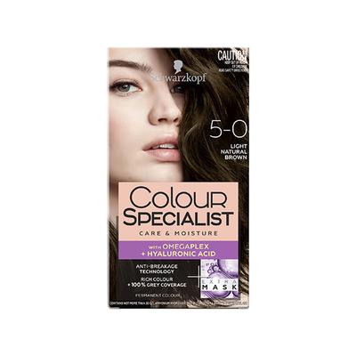 Schwarzkopf Colour Specialist At Home Permanent Hair Colour - 5.0 Light Natural Brown 165 ml - Crème