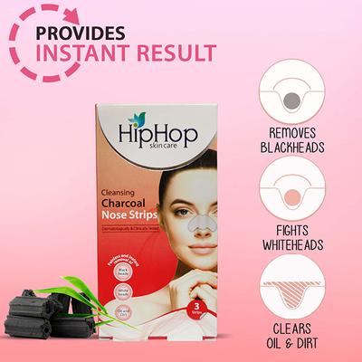 HipHop Charcoal Nose Strips Women Blackhead Remover Strips 3's - Face Wash & Cleansers