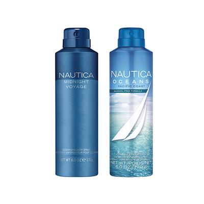 Nautica Midnight Voyage Body Spray 170gm + Oceans Pacific Coast Body Spray 170gm 2's - Men Deodorants/Roll-Ons