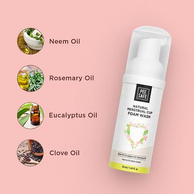 Pee Safe Natural Menstrual Cup Foam Wash 50 ml (N) - Menstrual Cups