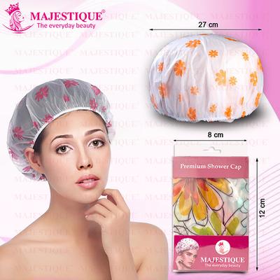 Majestique Premium Shower Cap Perfect for Use Home and Spa - Multicolor 1's - Loofahs & Sponges