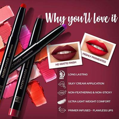Faces Canada Ultime Pro Hd Intense Matte Lips + Primer Wine Shot 26 1.4 Gm - Lip Crayons