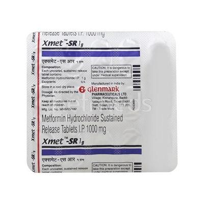 Xmet SR 1gm Tablet 15'S - Diabetes-Ant