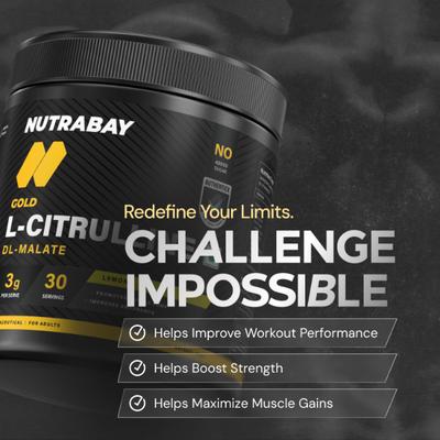 Nutrabay Gold Citrulline Malate Powder - Lemon 120 g - Workout Essentials