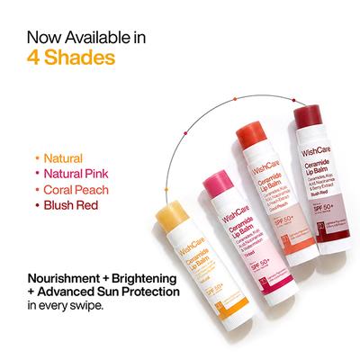 Wishcare Natural Ceramide Lip Balm for Dark Pigmented Lips with SPF50 PA+++ Heals Chapped Lips (5gm) - Lip Balms