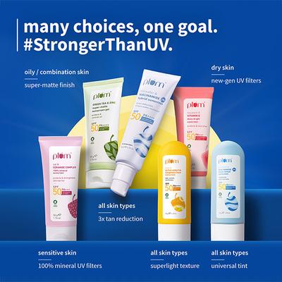 Plum 2% Niacinamide & Rice Water Hybrid Face Sunscreen With Spf 50 Pa+++ 50 gm - Face Sunscreen