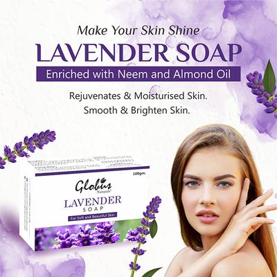 Globus Naturals Lavender Soap For Soft And Beautiful Skin 100 gm - Soaps