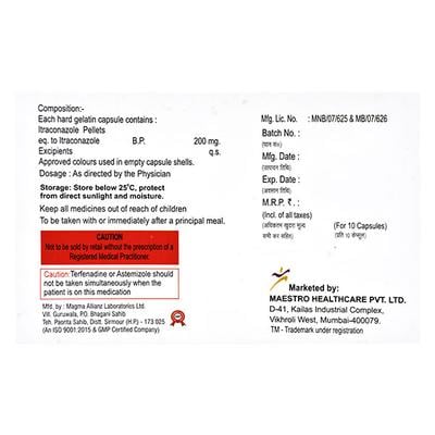 ITRAFAB 200 Capsule 10's - Fungal Infections-Anf