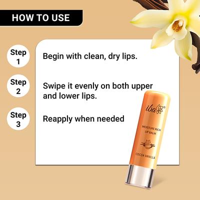 Iba Moisture Rich Lip Balm - Cocoa Vanilla 4.5 gm - Lip Balms