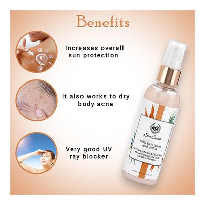 Seer Secrets Milk Body Lotion with SPF 21 - Aloe Vera, Chironji & Carrot Seed 100 ml - Lotions & Creams